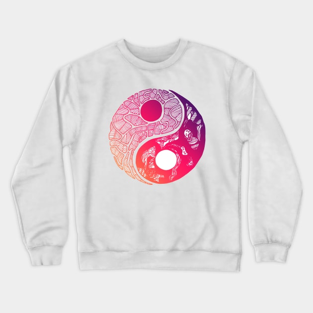 Sunset Sky Abstract Yin Yang Crewneck Sweatshirt by kenallouis